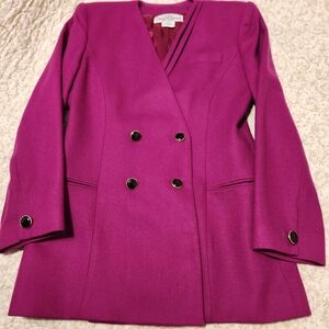 Oleg Cassini Fuchsia Double-Breasted Blazer